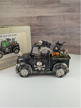 Cracker Barrel Halloween LED Truck Glitter Globe